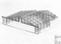 Technical line drawing of the Aer Lingus Hangar. This drawing was done on one of our many CAD machines in our drawing office.